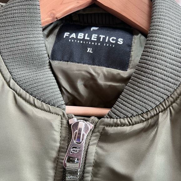 Fabletics Women's Olive Green Bomber Jacket - Picture 3 of 3